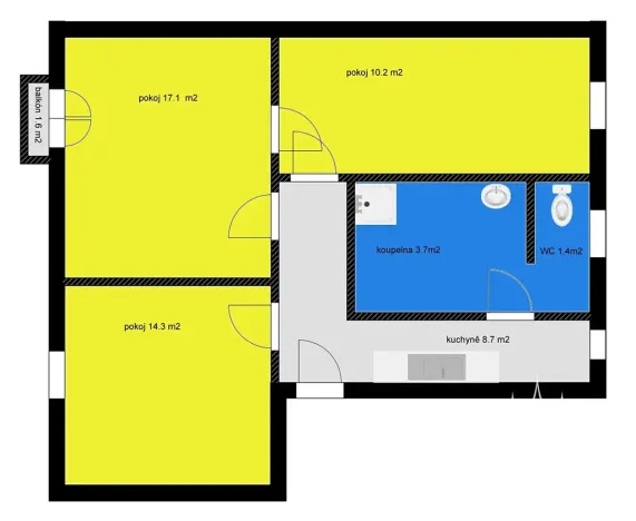 Prodej bytu 3+kk, Kutná Hora, Fučíkova, 55 m2