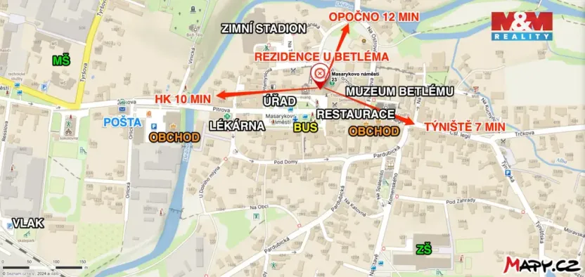 Pronájem bytu 1+kk, Třebechovice pod Orebem, Masarykovo náměstí, 41 m2