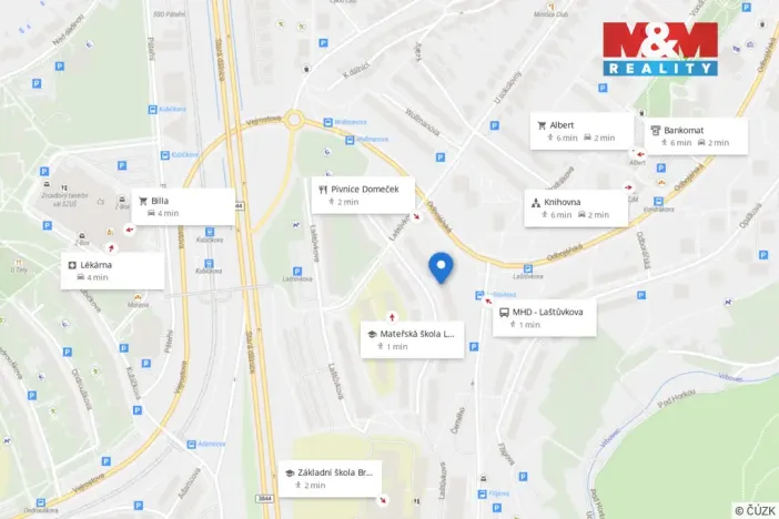 Prodej bytu 2+1, Brno - Bystrc, Laštůvkova, 56 m2