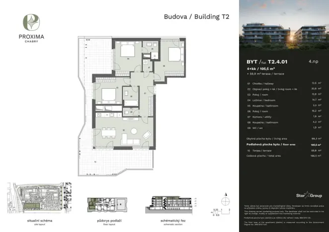 Prodej bytu 4+kk, Praha - Dolní Chabry, Měděnecká, 106 m2