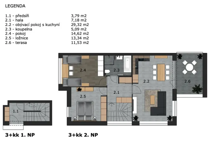 Pronájem bytu 3+kk, Mladá Boleslav - Chrást, 73 m2