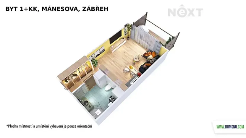 Pronájem bytu 1+kk, Zábřeh, Mánesova, 34 m2
