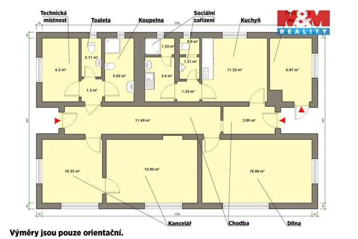 Pronájem kanceláře, Trstěnice, 120 m2