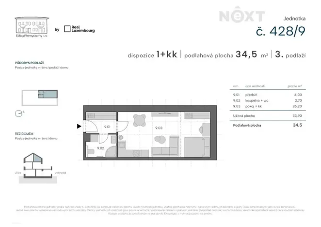 Prodej bytu 1+kk, Praha - Zbraslav, Elišky Přemyslovny, 34 m2