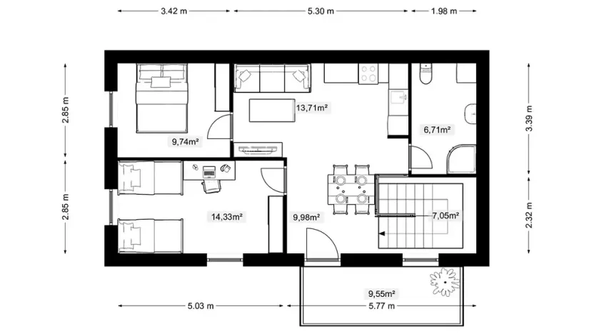 Prodej bytu 3+kk, Doksy, Pod Borným, 73 m2