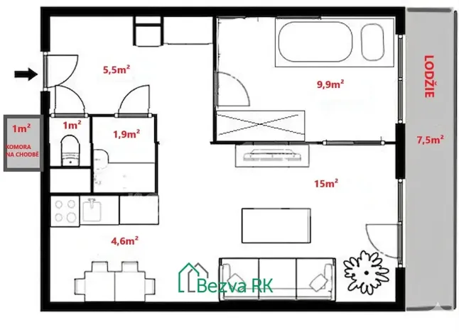 Prodej bytu 2+kk, Beroun, Okružní, 49 m2