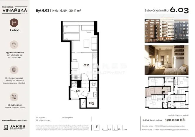 Prodej bytu 1+kk, Praha - Holešovice, Kostelní, 30 m2