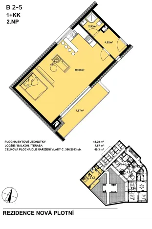 Pronájem bytu 1+kk, Brno, Plotní, 49 m2