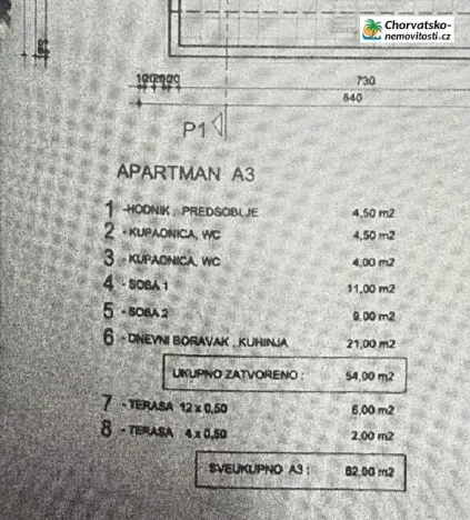 Prodej bytu 3+kk, Novalja, Chorvatsko, 68 m2