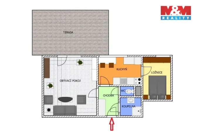 Prodej bytu 2+1, Žleby, Za Šumavou, 49 m2