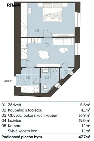 Pronájem bytu 2+kk, Praha - Žižkov, Jeseniova, 48 m2
