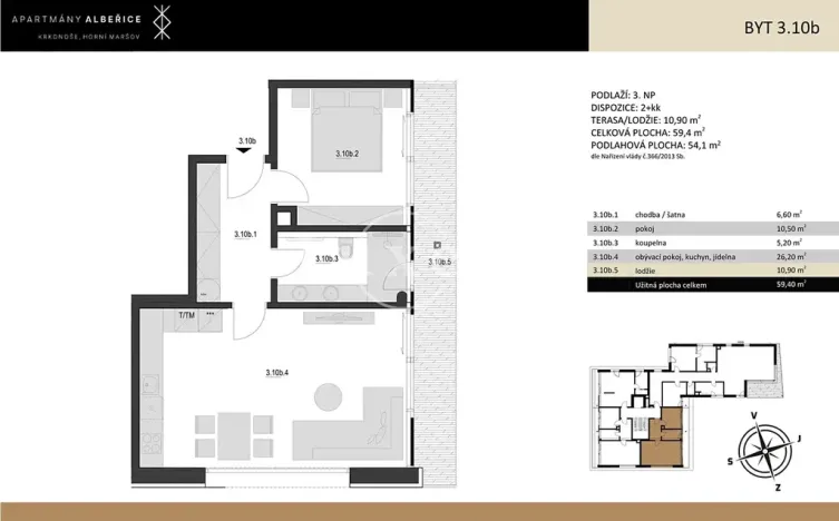 Prodej bytu 2+kk, Horní Maršov, 49 m2