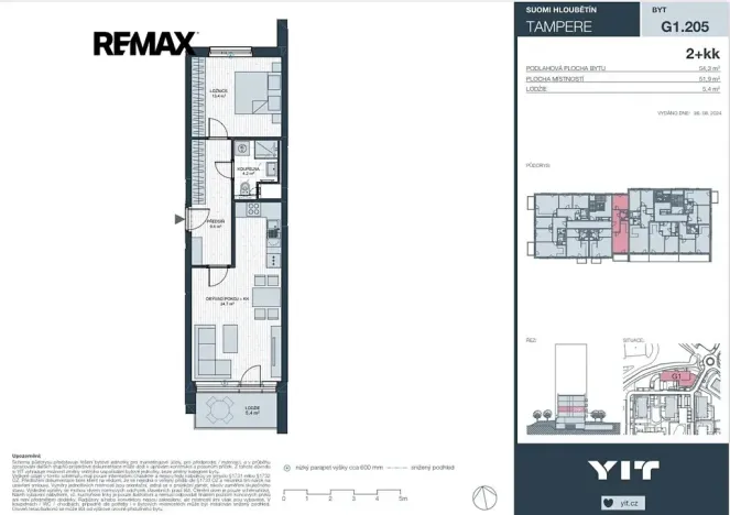 Pronájem bytu 2+kk, Praha - Hloubětín, Waltariho, 54 m2