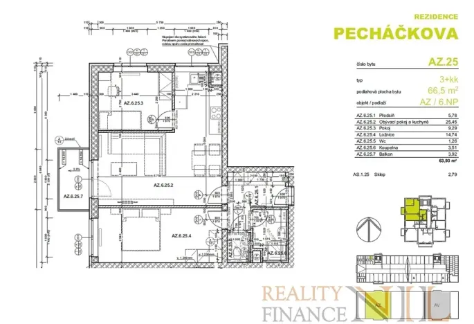 Prodej bytu 3+kk, Plzeň, Pecháčkova, 66 m2