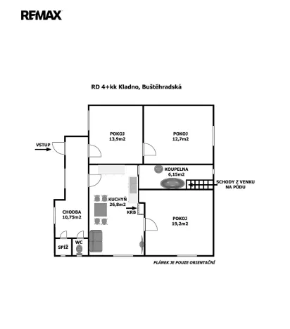 Prodej rodinného domu, Kladno, Buštěhradská, 91 m2
