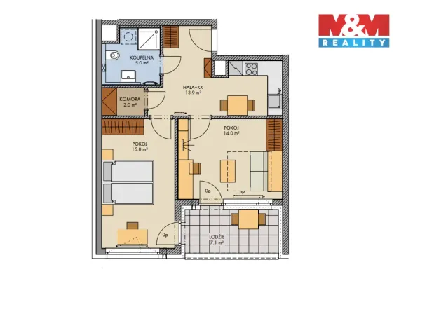Prodej bytu 2+1, Praha, Svitákova, 60 m2