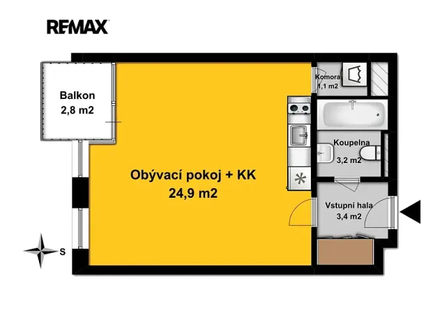 Prodej bytu 1+kk, Velký Osek, U hřiště, 33 m2