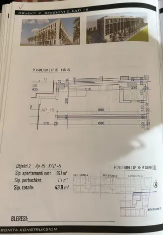 Prodej bytu 1+kk, Rruga Viena, Golem, Albánie, 37 m2