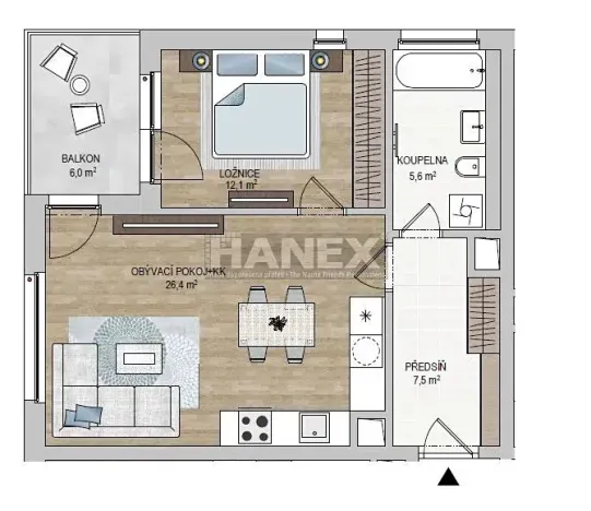 Pronájem bytu 2+kk, Praha - Hloubětín, Saarinenova, 61 m2