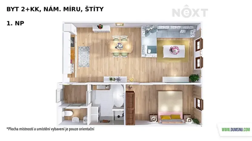 Pronájem bytu 2+kk, Štíty, nám. Míru, 58 m2