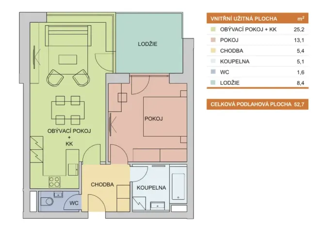 Pronájem bytu 2+kk, Olomouc - Řepčín, Aloise Rašína, 53 m2