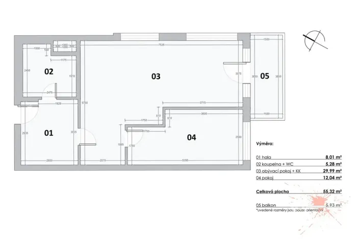 Prodej bytu 2+kk, Horoměřice, Karla IV., 55 m2