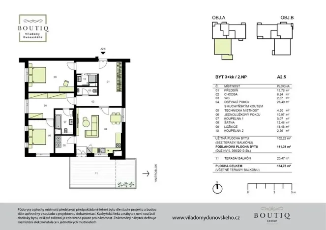 Prodej bytu 3+kk, Praha - Chodov, Dunovského, 111 m2