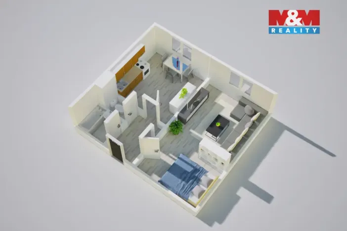 Pronájem bytu 1+1, Ústí nad Labem - Krásné Březno, Rozcestí, 41 m2
