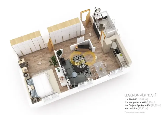 Prodej bytu 2+kk, Prachatice, Vokova, 60 m2