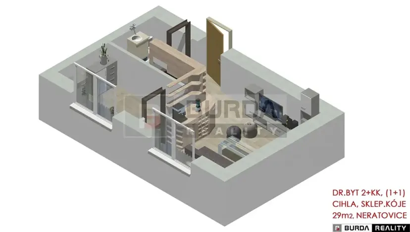 Prodej bytu 2+kk, Neratovice, 30 m2