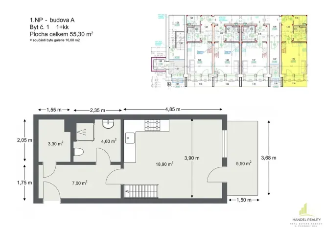 Prodej bytu 1+kk, Břeclav, 56 m2
