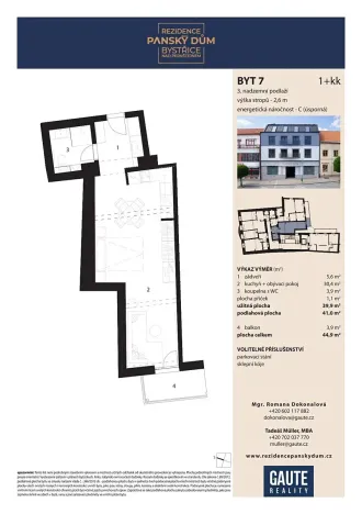 Pronájem bytu 1+kk, Bystřice nad Pernštejnem, Masarykovo náměstí, 41 m2