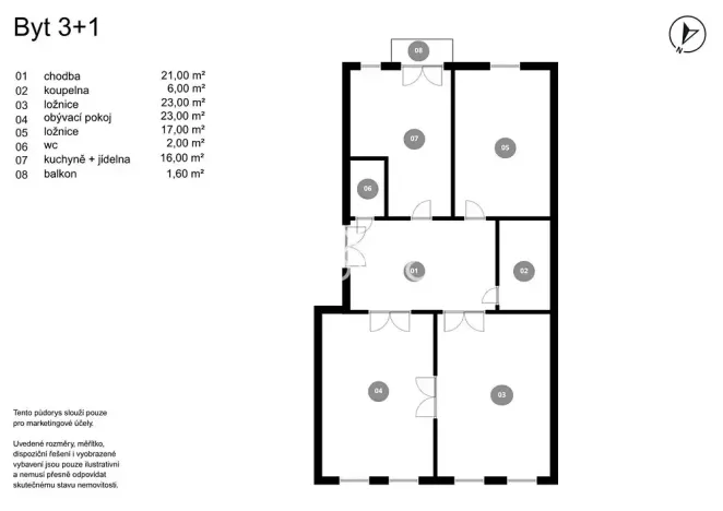Prodej bytu 3+1, Praha - Staré Město, Vězeňská, 108 m2