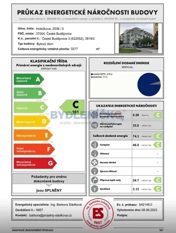 Pronájem bytu 2+kk, České Budějovice, Holečkova, 44 m2