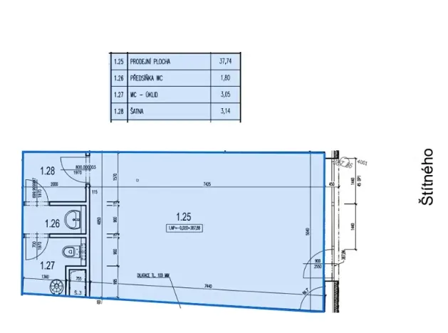 Prodej obchodního prostoru, České Budějovice, Štítného, 45 m2