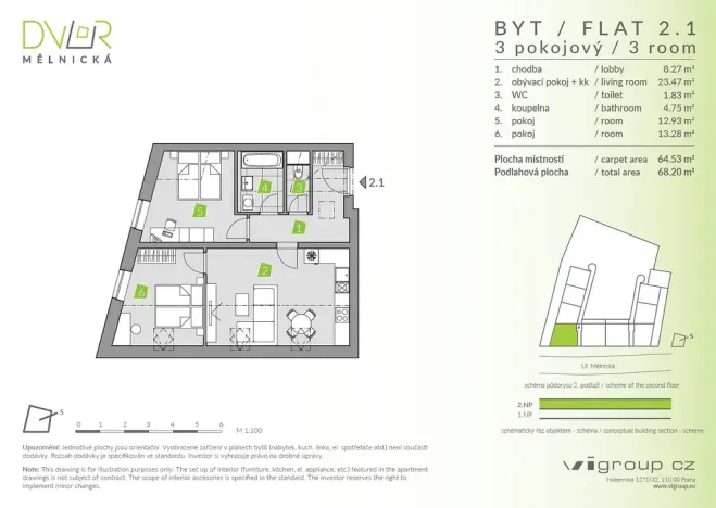 Prodej bytu 3+kk, Brandýs nad Labem-Stará Boleslav - Stará Boleslav, Mělnická, 65 m2