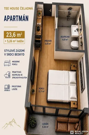 Prodej apartmánu, Čeladná, 22 m2