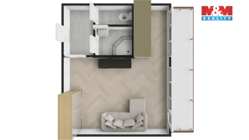 Prodej bytu 1+1, Kladno - Kročehlavy, Děčínská, 25 m2