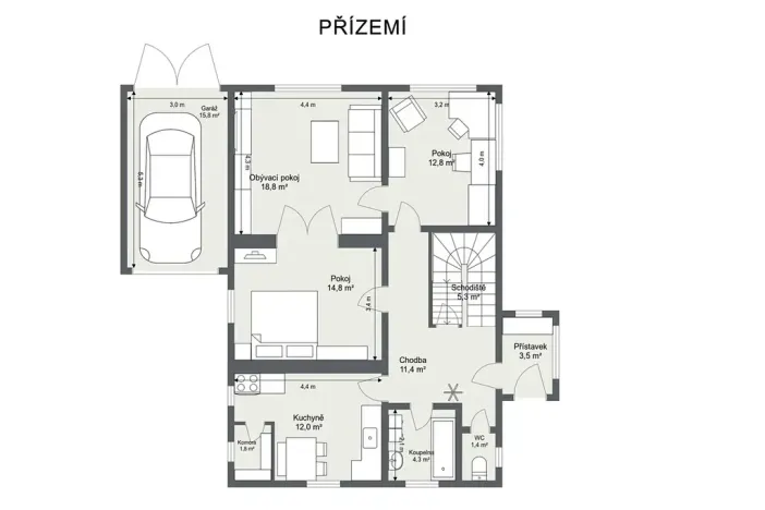 Prodej rodinného domu, Praha - Zbraslav, Pod spravedlností, 196 m2
