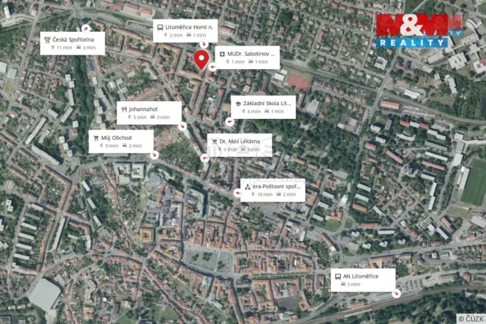 Pronájem bytu 2+1, Litoměřice - Předměstí, Palackého, 61 m2