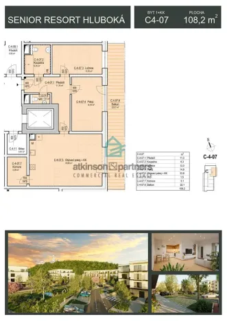 Prodej bytu 3+kk, Hluboká nad Vltavou, Masarykova, 86 m2