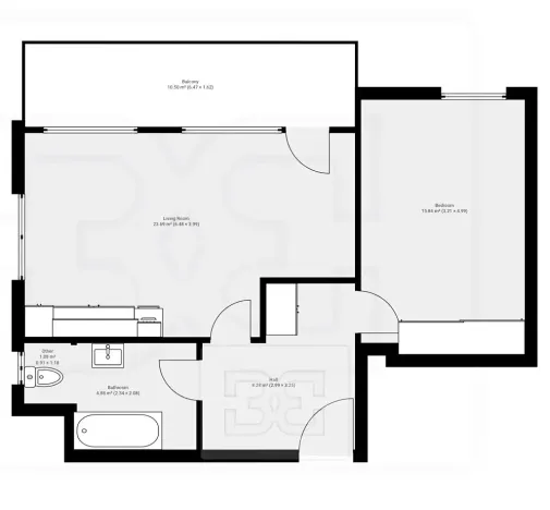 Pronájem bytu 2+kk, Praha - Vysočany, Pod Harfou, 56 m2