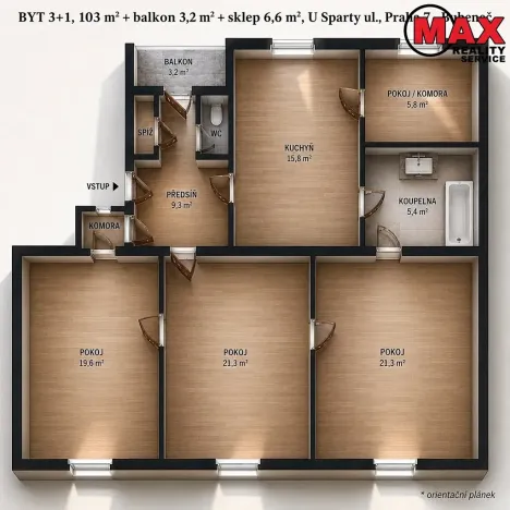 Prodej bytu 3+1, Praha - Bubeneč, U Sparty, 103 m2