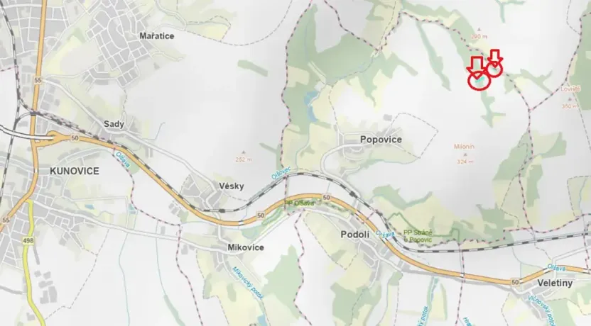 Prodej podílu lesa, Popovice, 575 m2