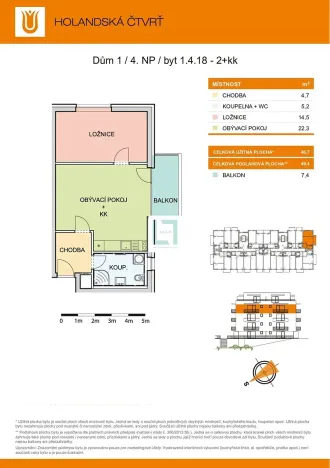 Pronájem bytu 2+kk, Olomouc, Aloise Rašína, 50 m2