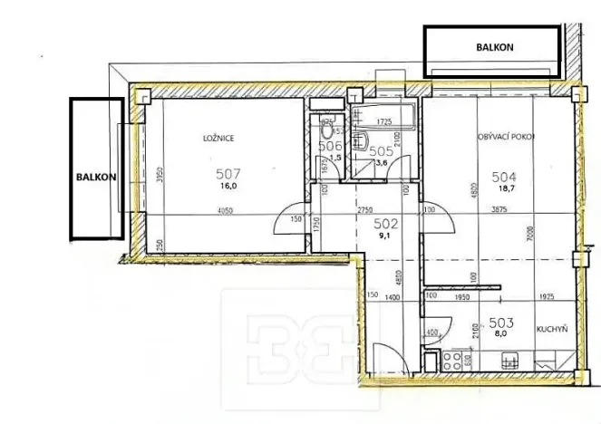 Pronájem bytu 2+kk, Kladno, Vojtěcha Lanny, 56 m2