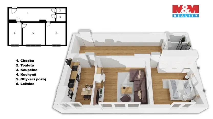 Prodej bytu 2+1, Pardubice - Zelené Předměstí, Čs. armády, 61 m2
