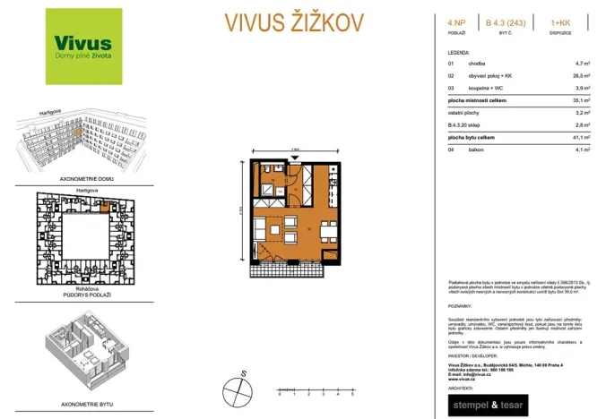 Prodej bytu 1+kk, Praha - Žižkov, Kaplířova, 41 m2