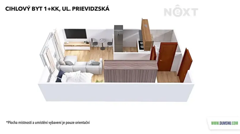Pronájem bytu 1+kk, Šumperk, Prievidzská, 35 m2