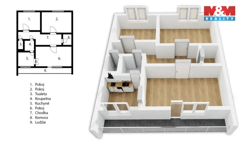 Prodej bytu 3+1, Kladno - Kročehlavy, Děčínská, 76 m2
